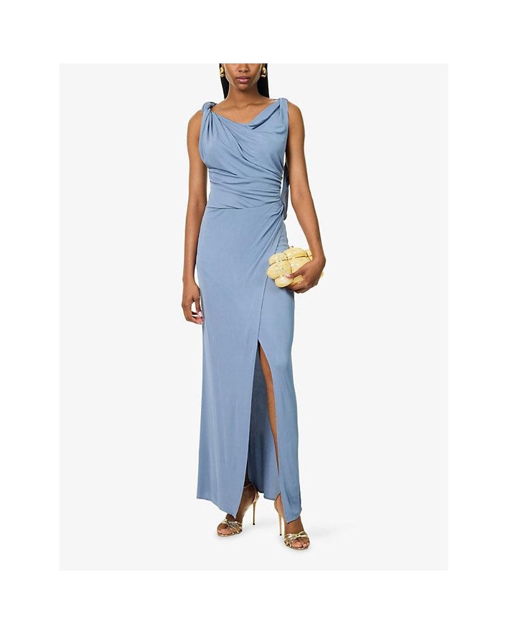 Sir Blue Olenna Knot-Detail Stretch-Jersey Gown