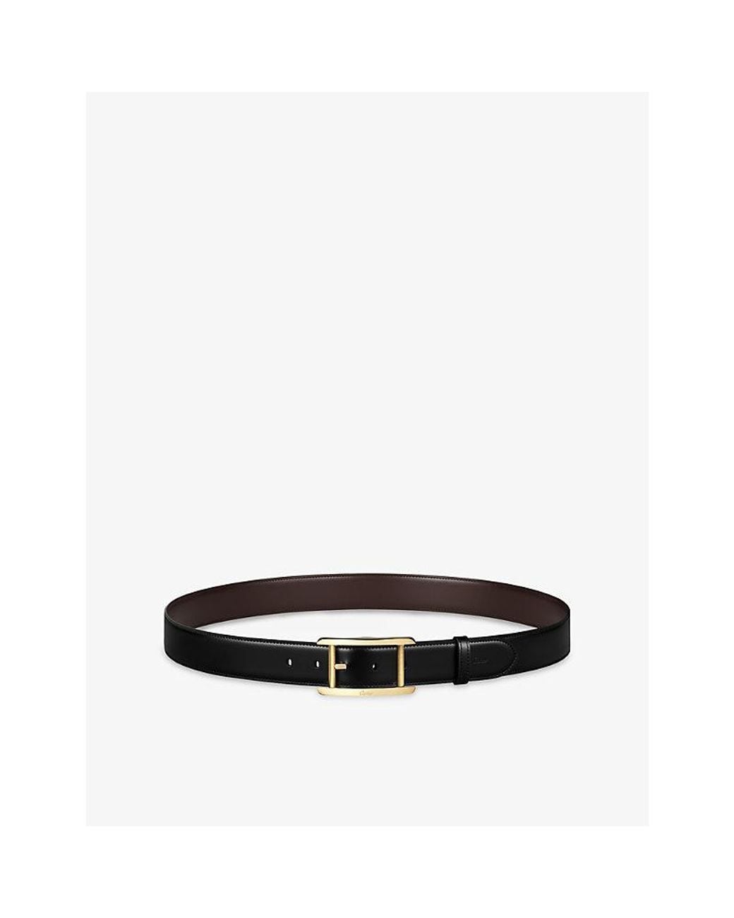 Cartier Black Tank De Reversible Leather Belt