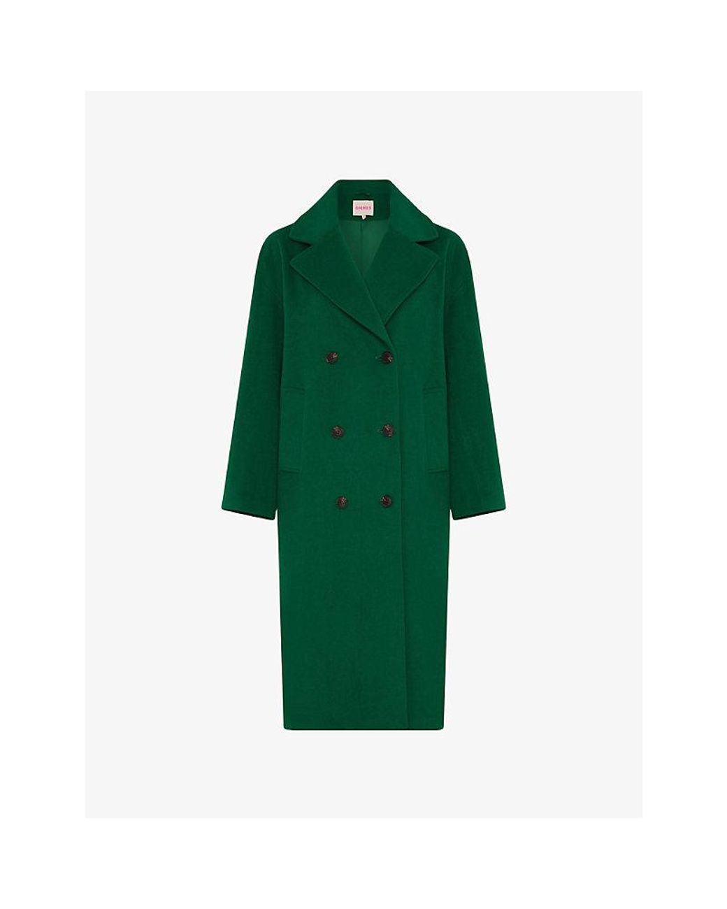 OMNES Green Tina Double-Breasted Woven Coat