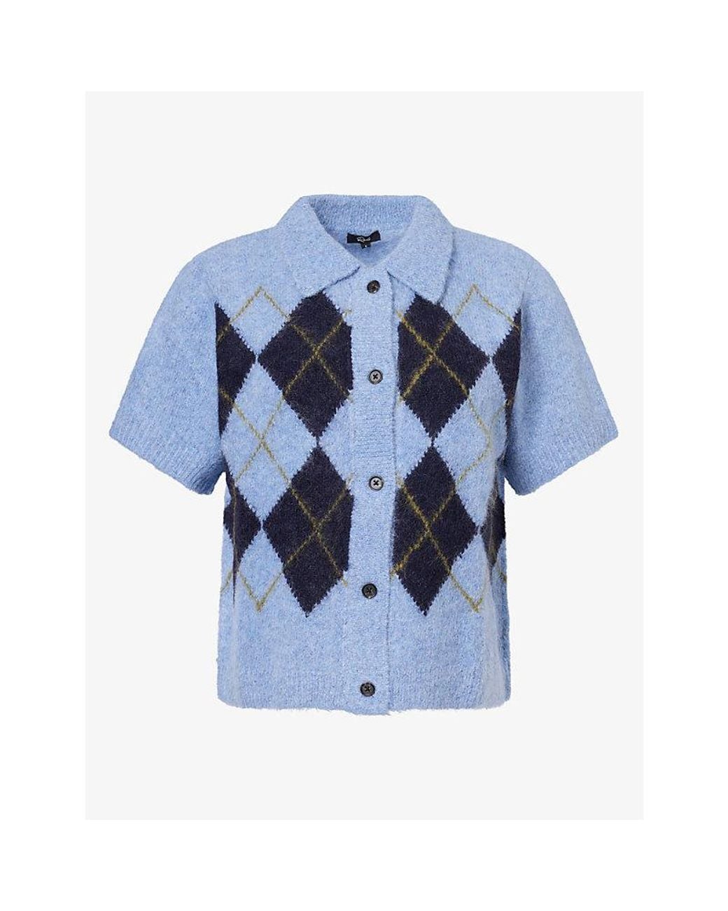 Rails Blue Kelly Short-Sleeve Alpaca-Blend Cardigan