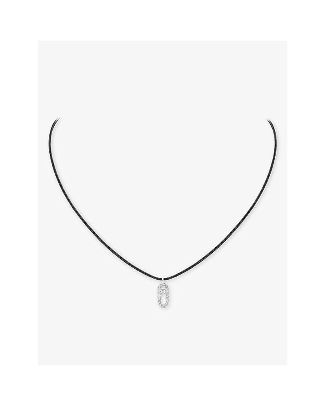 Messika Metallic Cares 18Ct- And 0.09Ct Diamond Pendant Cord Necklace