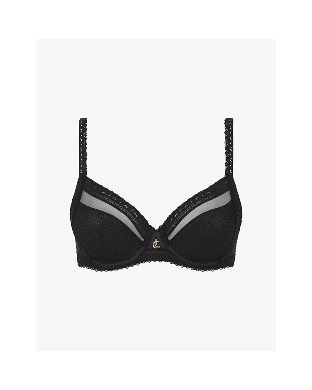 Chantelle Blue Romance Lace-Trim Underwire Bra