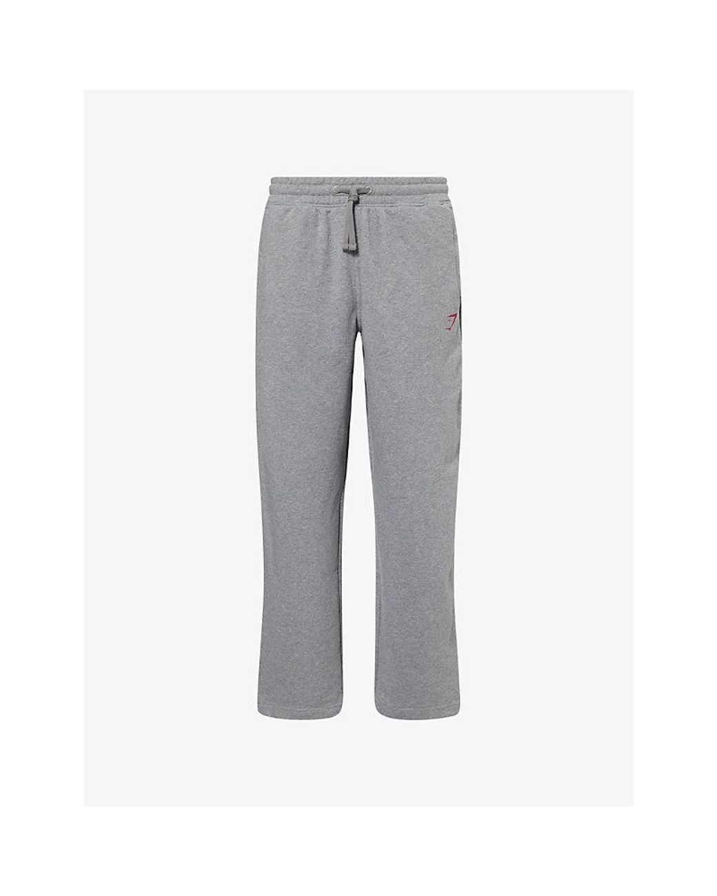 GYMSHARK Gray Power Straight-Leg Cotton-Jersey Jogging Bottoms for men