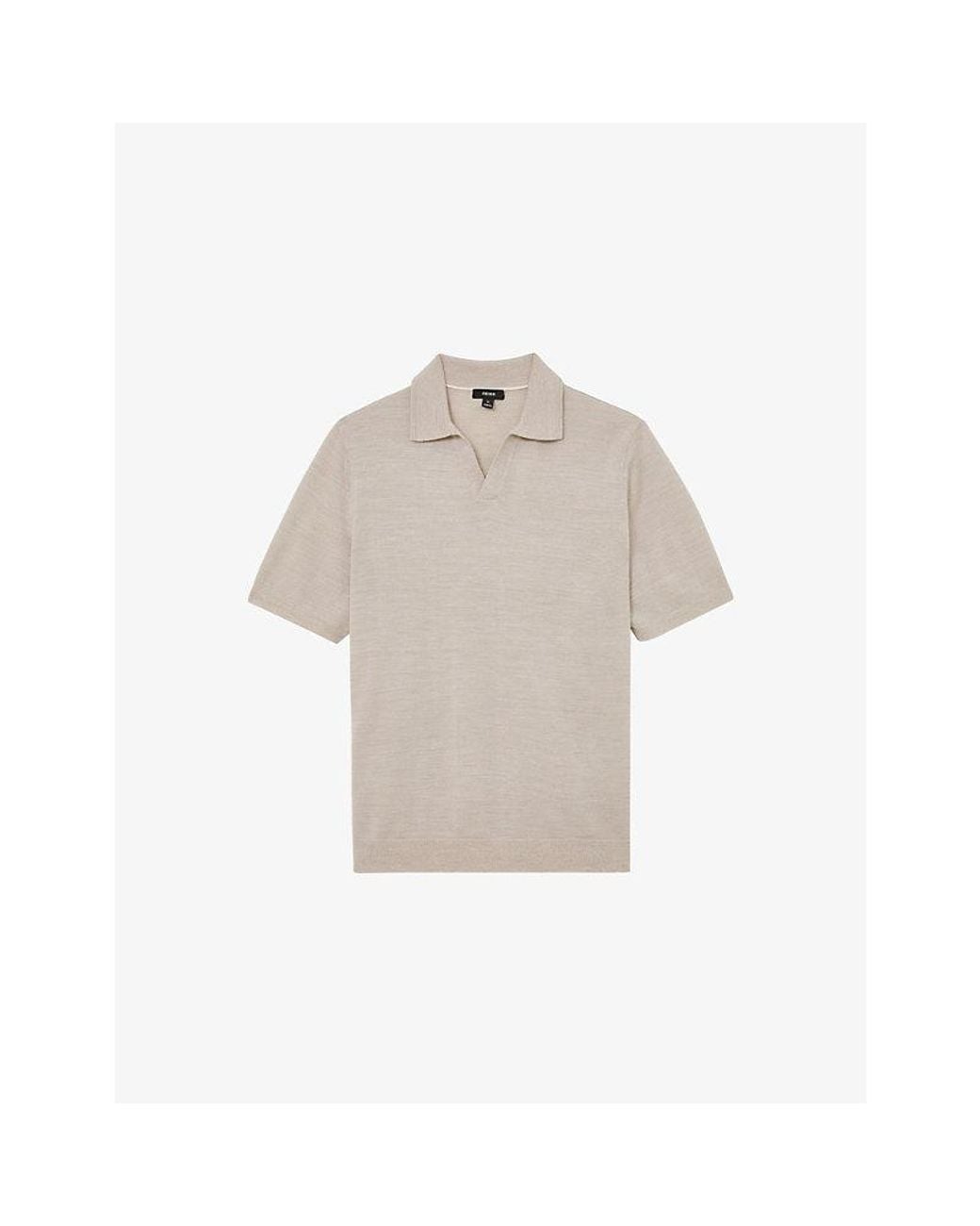 Reiss Natural Duchie Short-Sleeved Wool Polo Shirt for men
