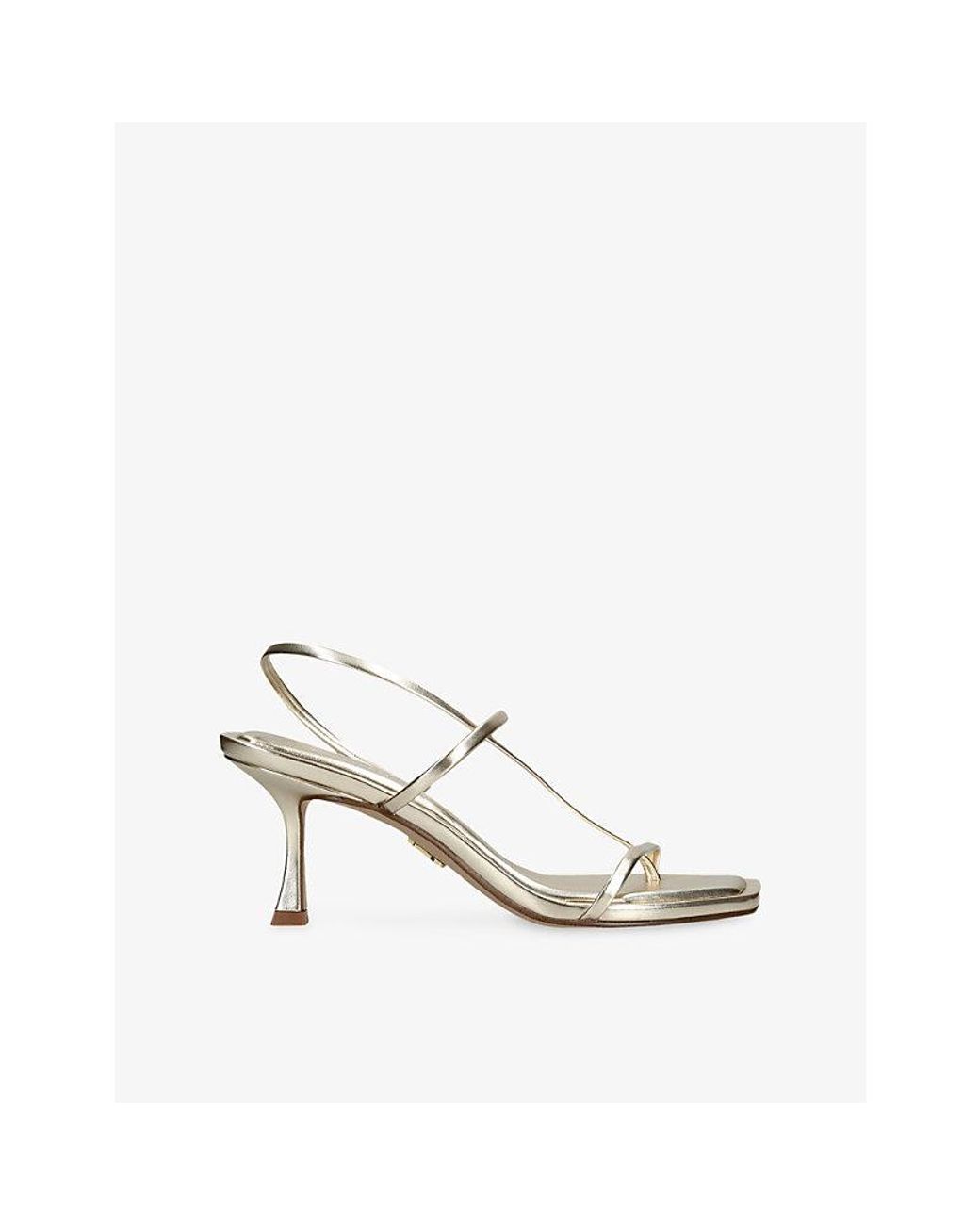 Steve Madden White Locke Faux-Leather Heeled Sandals