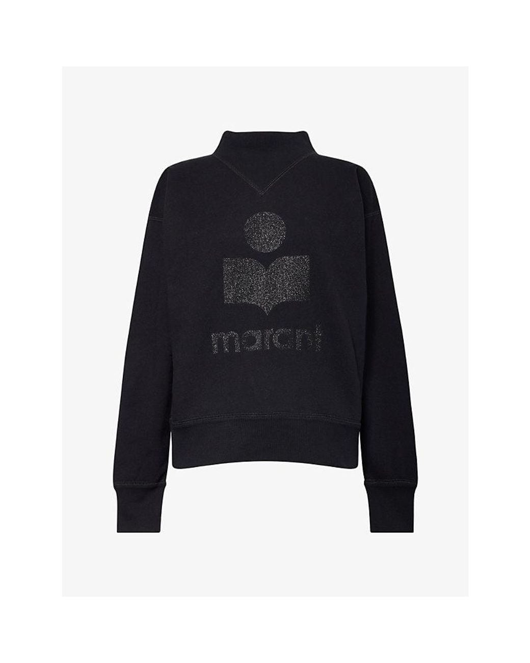Isabel Marant Blue Moby Brand-Print Cotton-Blend Sweatshirt