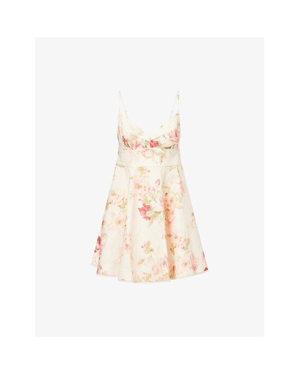 Zimmermann Natural Roselight Picnic Linen Mini Dress