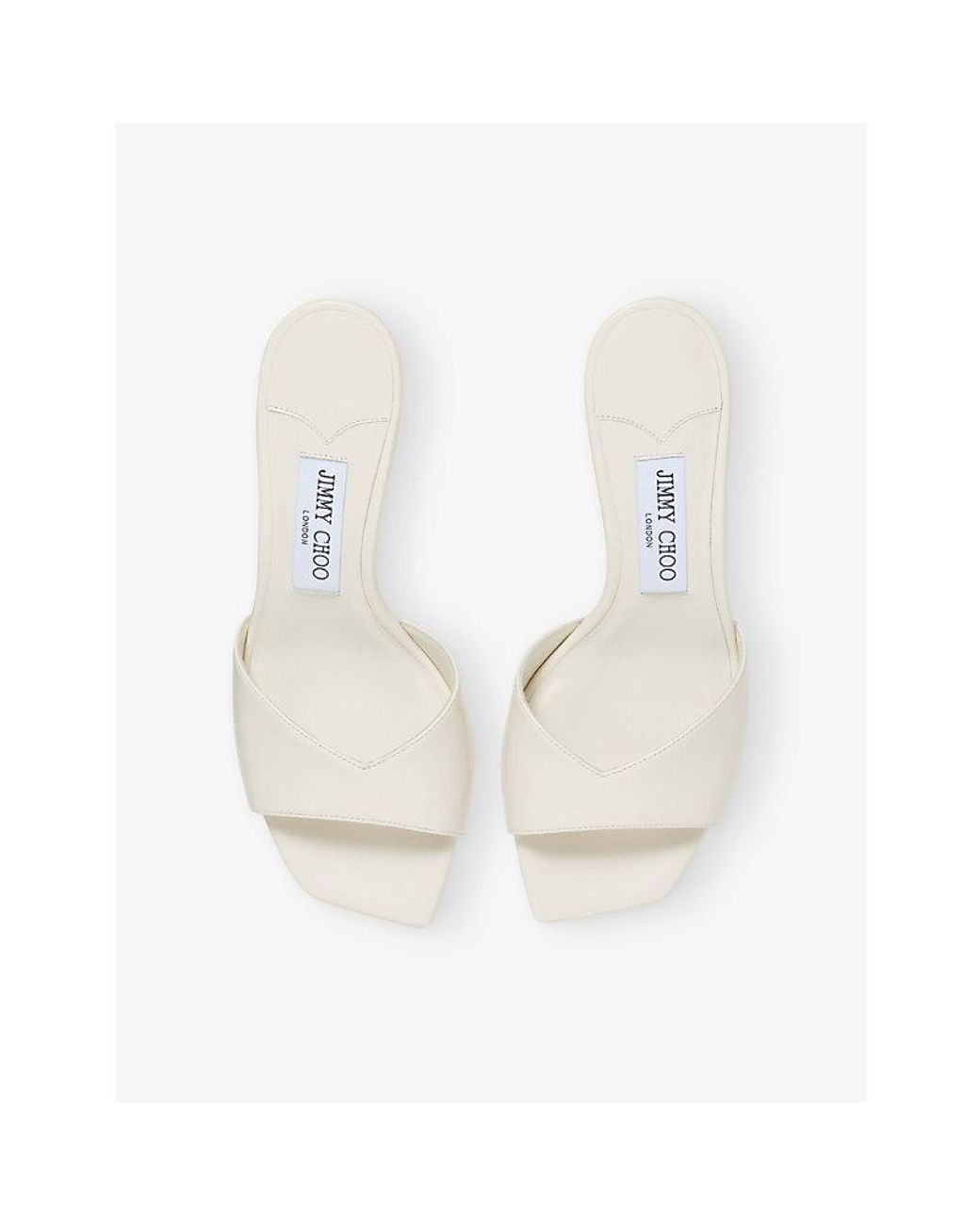 Jimmy Choo White Skye 70 Leather Heeled Sandals