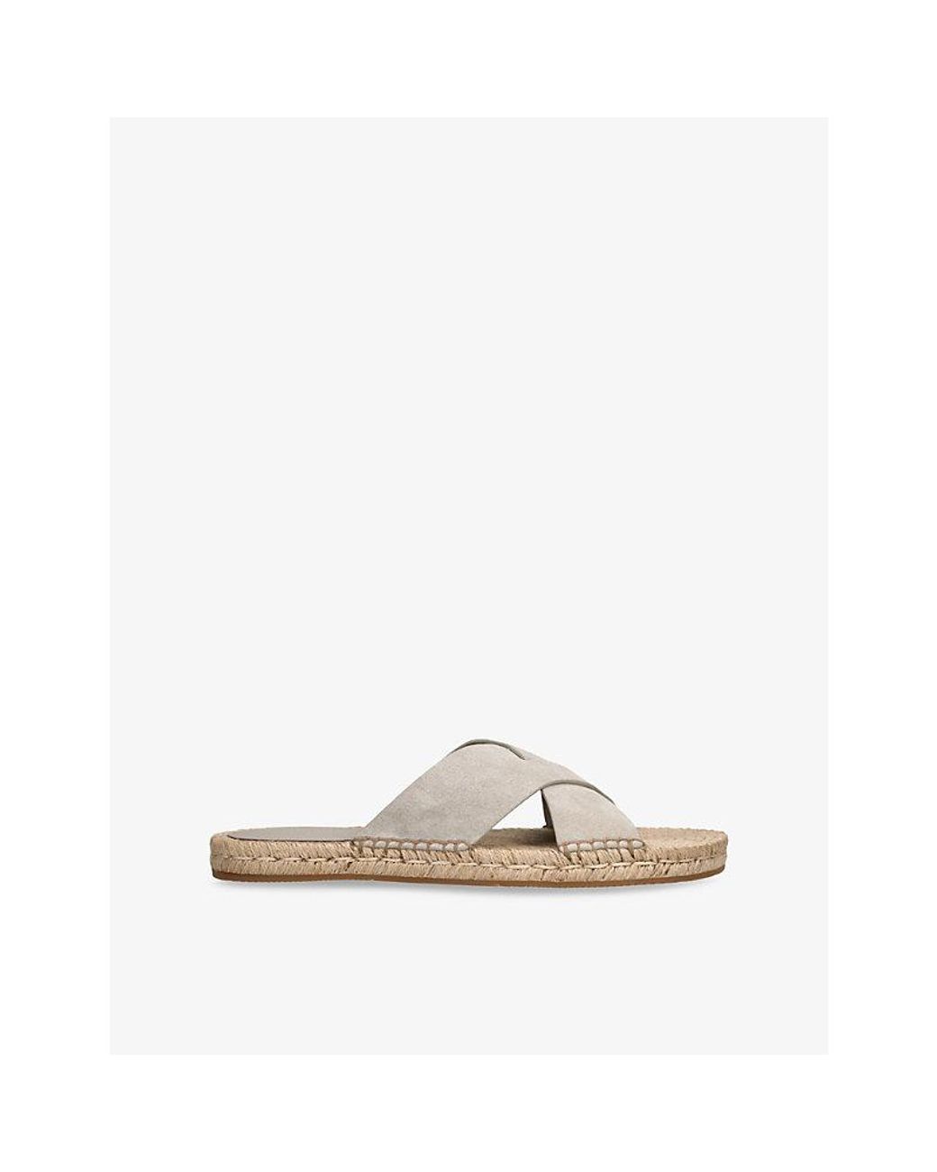 Zegna Natural Cross-Over Suede Espadrille Flat Sandals for men