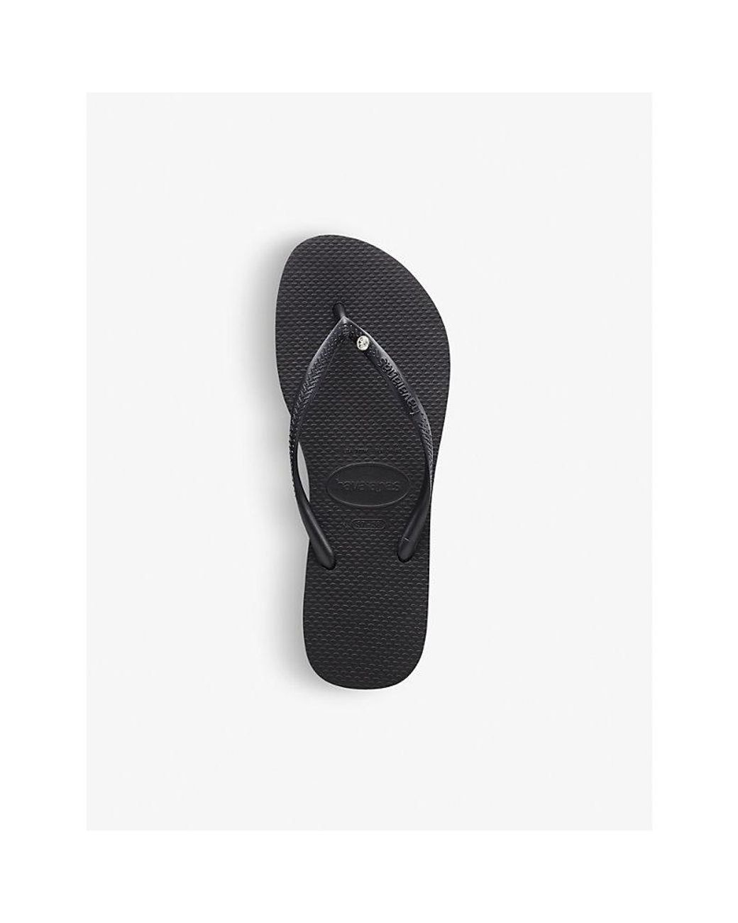 Havaianas Black Slim Crystal-Embellished Rubber Flip-Flops