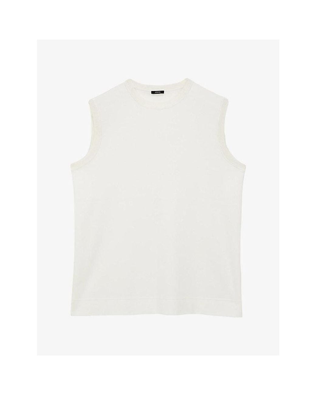 Joseph White Bley Sleeveless Straight-Cut Silk Blouse