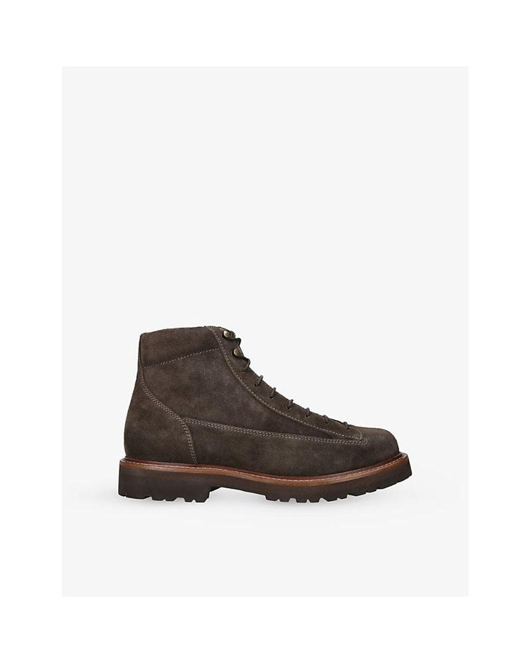 Brunello Cucinelli Brown Hiker Suede Ankle Boots for men