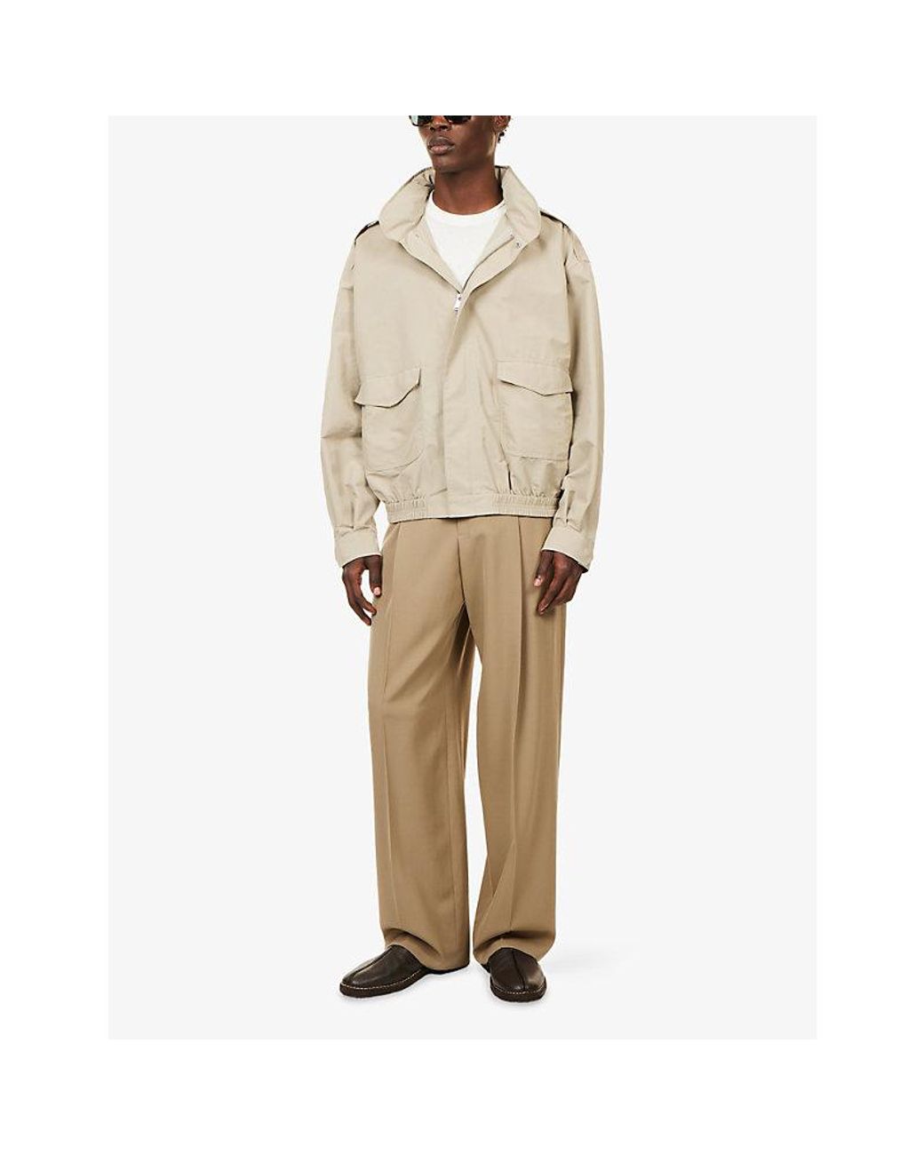 Jonathan Simkhai Natural Shane Funnel-Neck Tech Woven Jacket for men