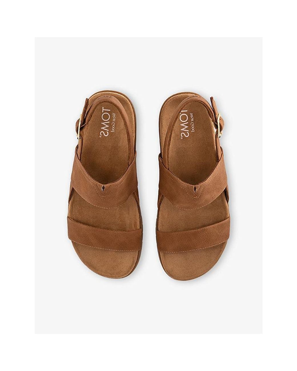 TOMS Brown Marin Faux-Suede Sandals