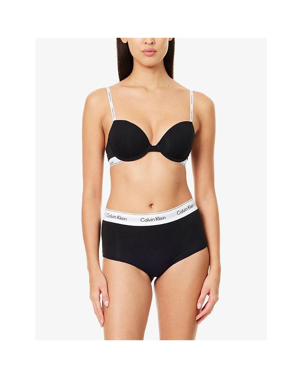 Calvin Klein Black Icon Boyshort Cotton-Modal Jersey Briefs