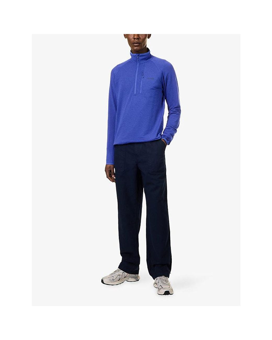 Salomon Blue Essential Half-Zip Woven Top for men