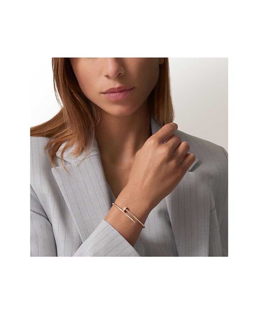 Cartier Metallic Juste Un Clou Small Model 18Ct Rose- And 0.29Ct Reverse-Set Diamond Bracelet