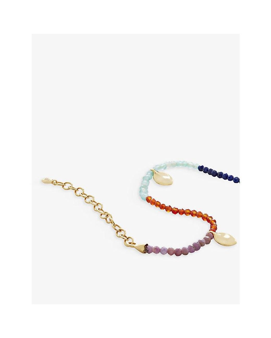 Monica Vinader Triple Beaded Chain Necklace, Gold at John Lewis & Partners