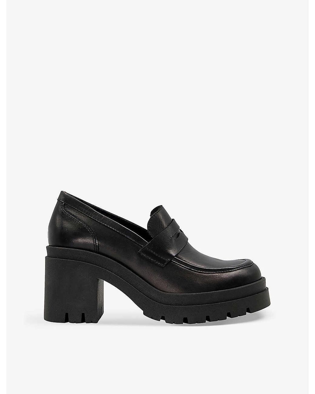 Grounded Heeled Leather in Black | Lyst