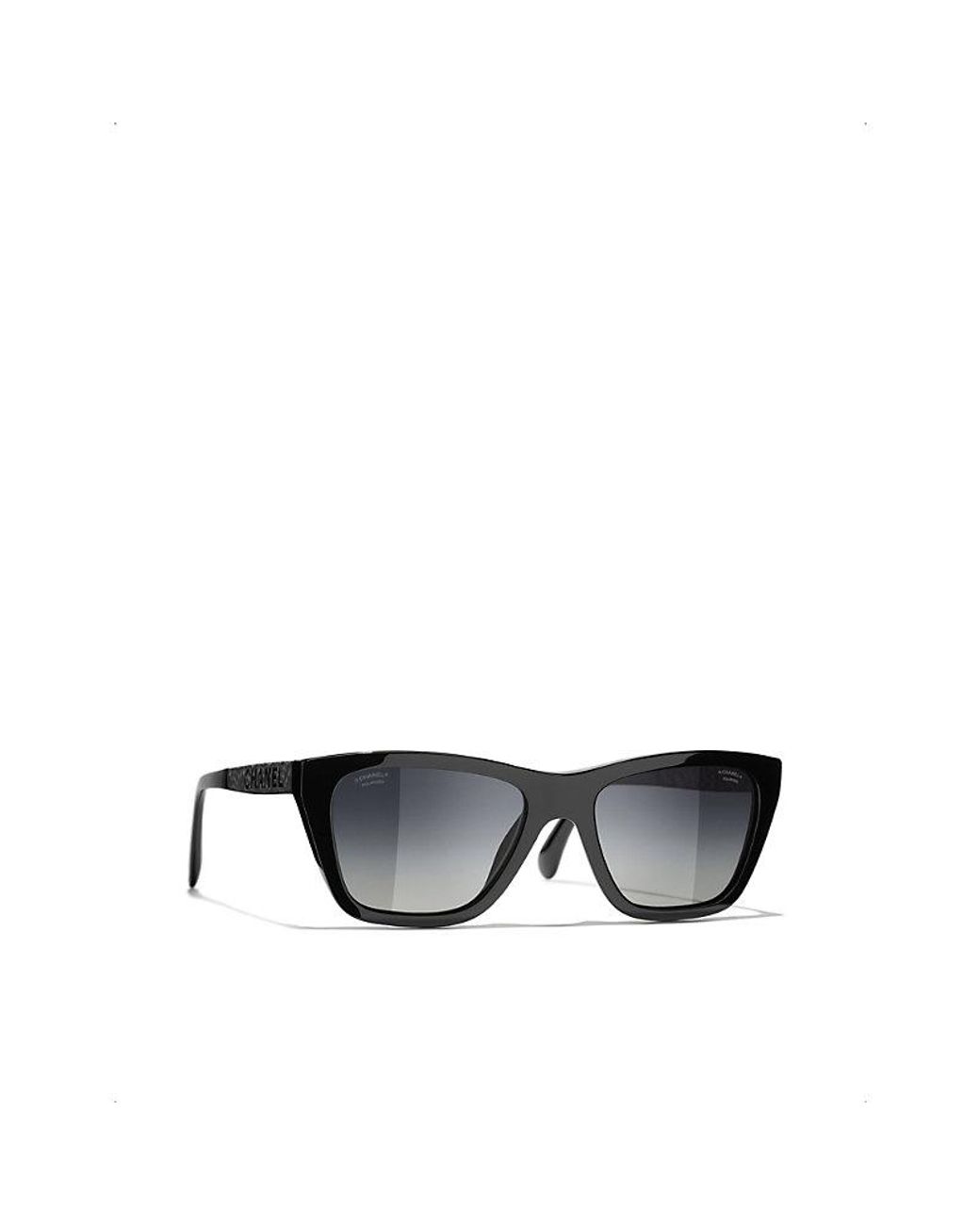 Chanel Rectangle Glasses in Black | Lyst