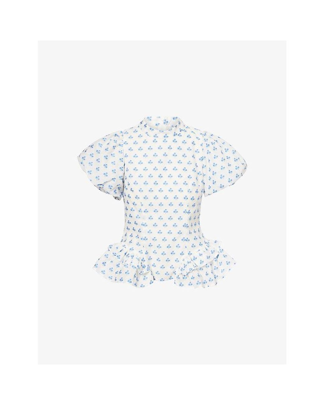 Sister Jane White Sea Salt Jacquard Cotton-Blend Top