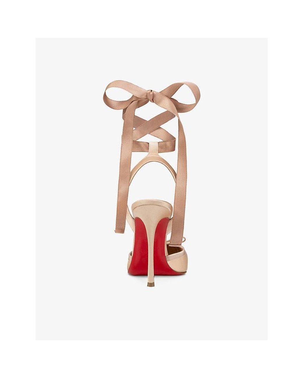 Christian Louboutin White Cassia Lace Up 100 Crepe-Satin Heels