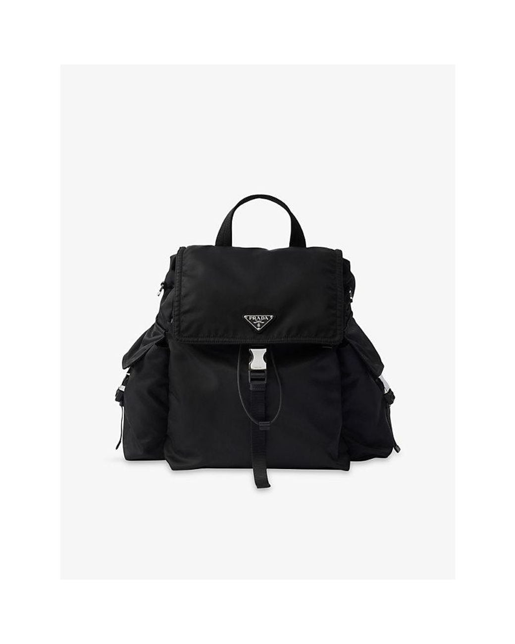 Prada Black Re Nylon Explore Woven Backpack for men
