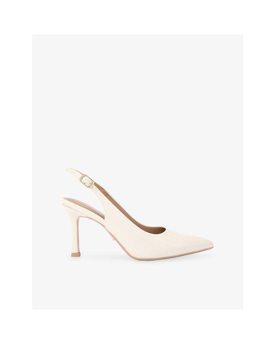 Carvela Kurt Geiger White Corletta Wide-Fit Heeled Faux-Leather Sling-Backs