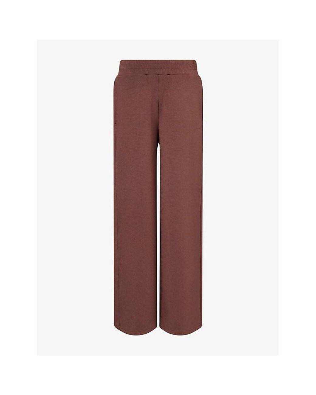 Now You Live Brown Foxton Wide-Leg Stretch-Modal-Blend Jogging Bottoms