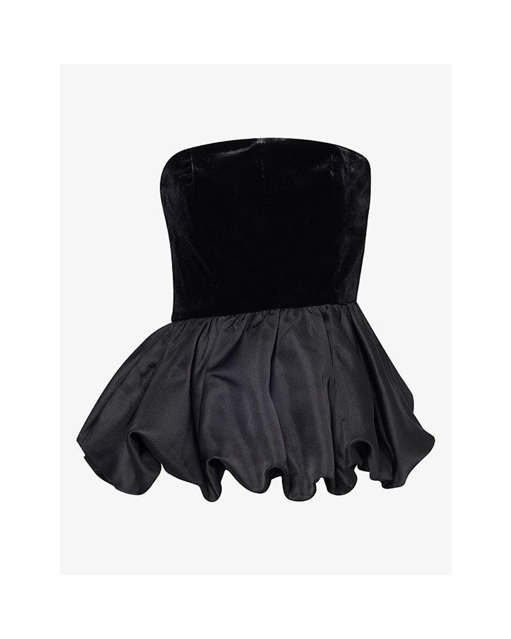 4th & Reckless Black Luxley Velvet Peplum Top