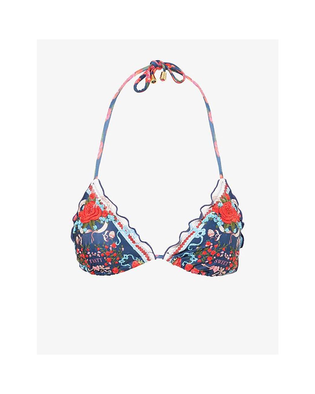 Agua Bendita Blue Lolita Ruched Cherish Bikini Top