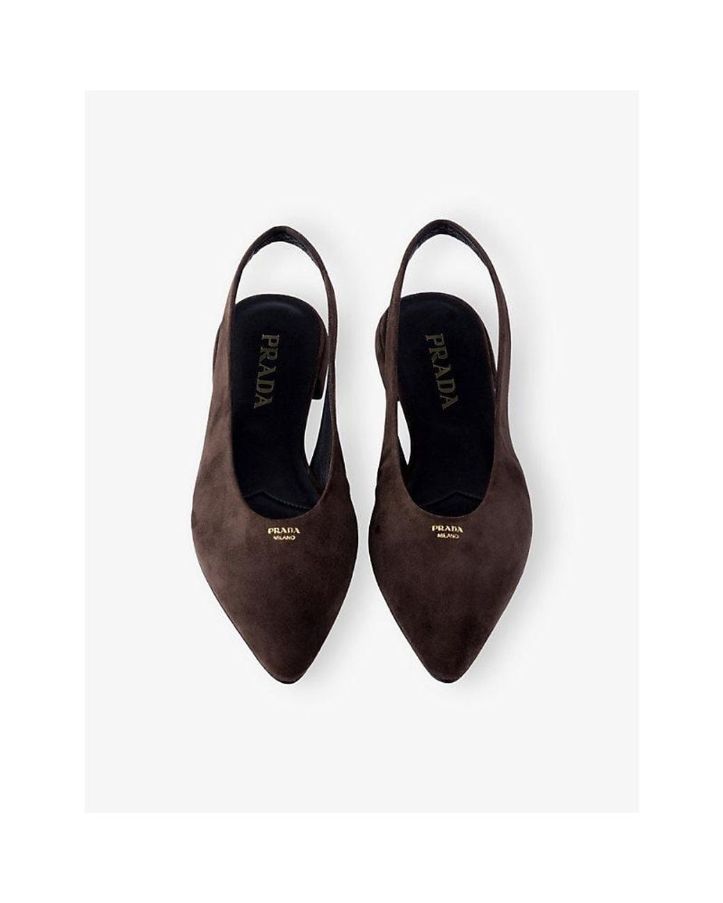 Prada Black Ballerina Suede Slingback Shoes