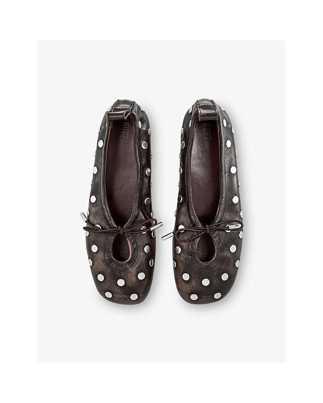 Alohas Black Rosalind Leather Ballet Flats