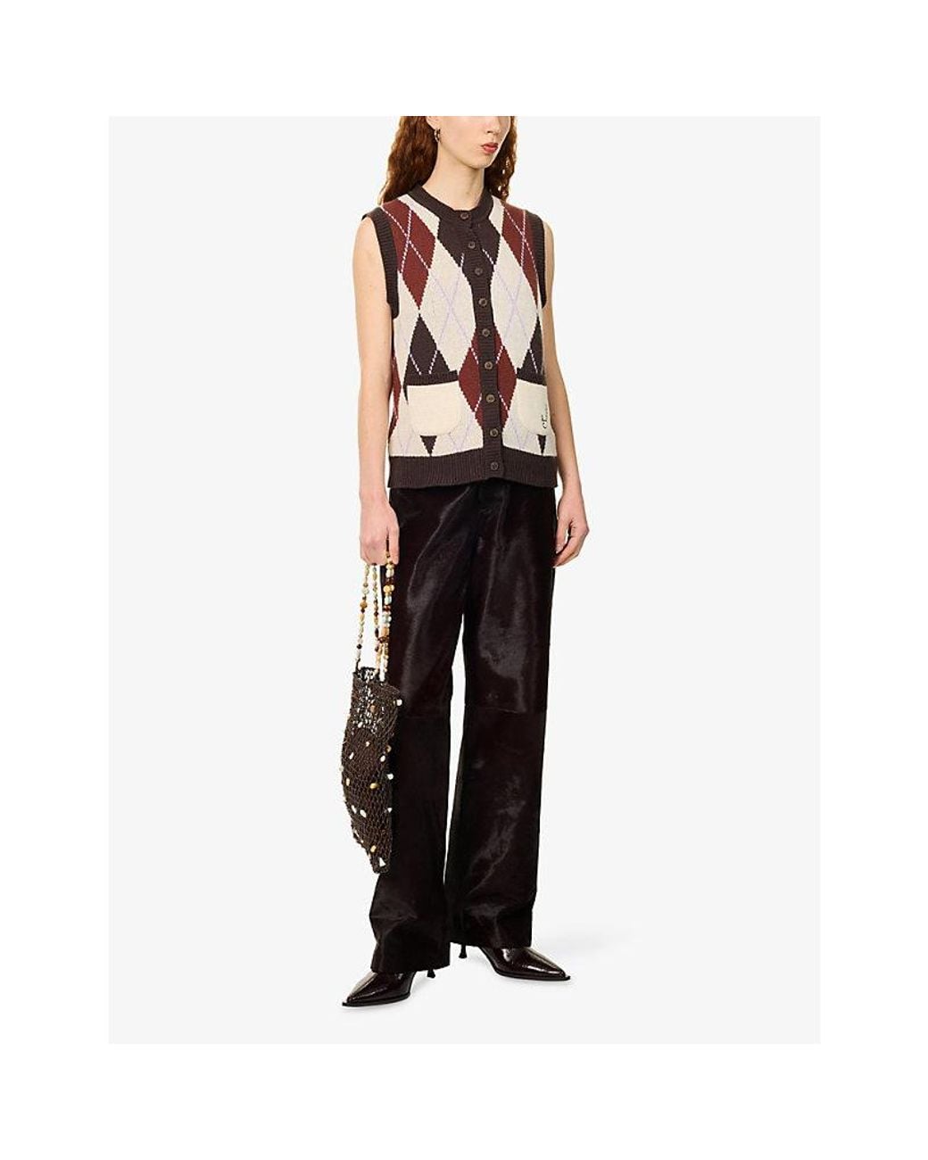 Siedres Pink Carina Sleeveless Knitted Cardigan