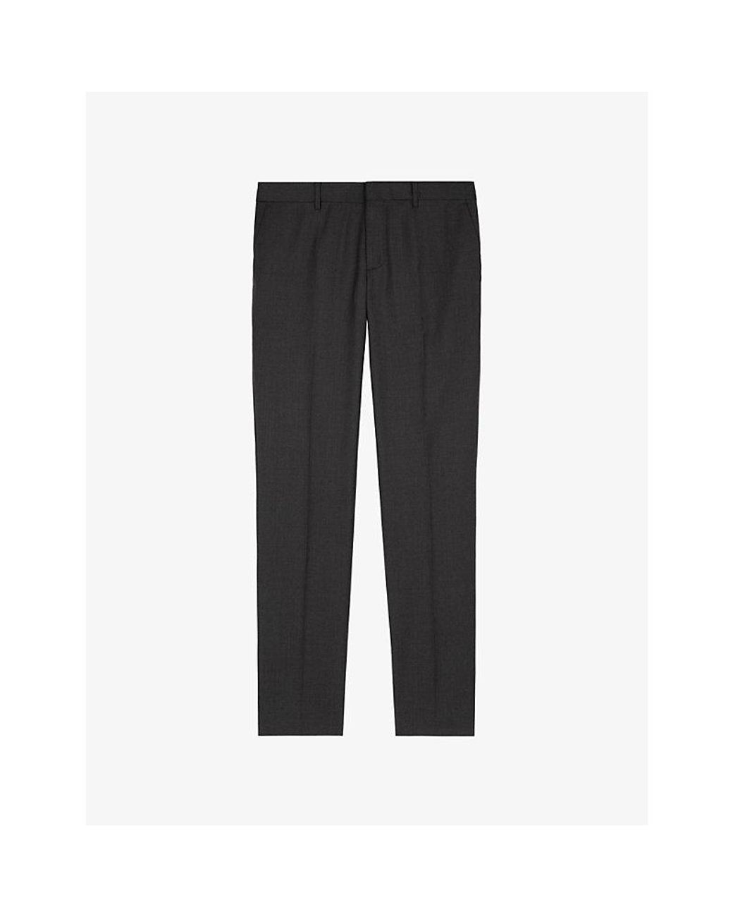 The Kooples Blue Slim-Fit Mid-Rise Wool Suit Trousers for men