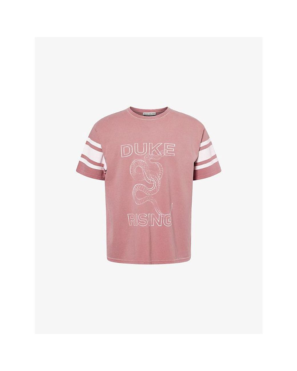 Duke & Dexter Pink Rising Printed Cotton T-Shirt for men