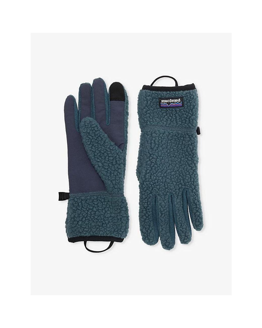 Patagonia Blue Retro Pile Fleece Gloves for men