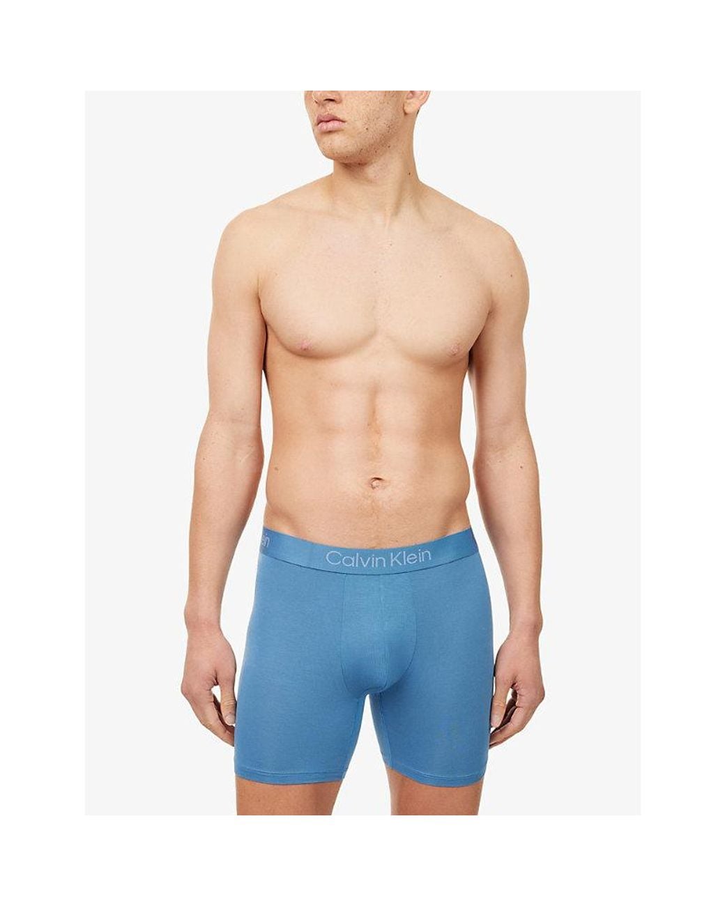 Calvin Klein Blue Ultra Soft Pack Of Three Modal-Jersey Boxer Briefs for men