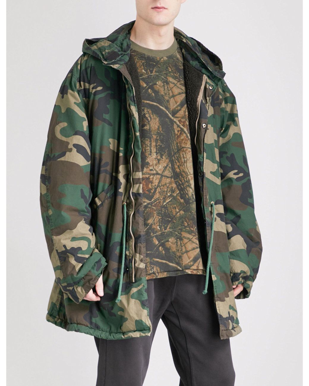 Yeezy Season 5 Military Cotton-canvas Parka Jacket in Green for Men | Lyst