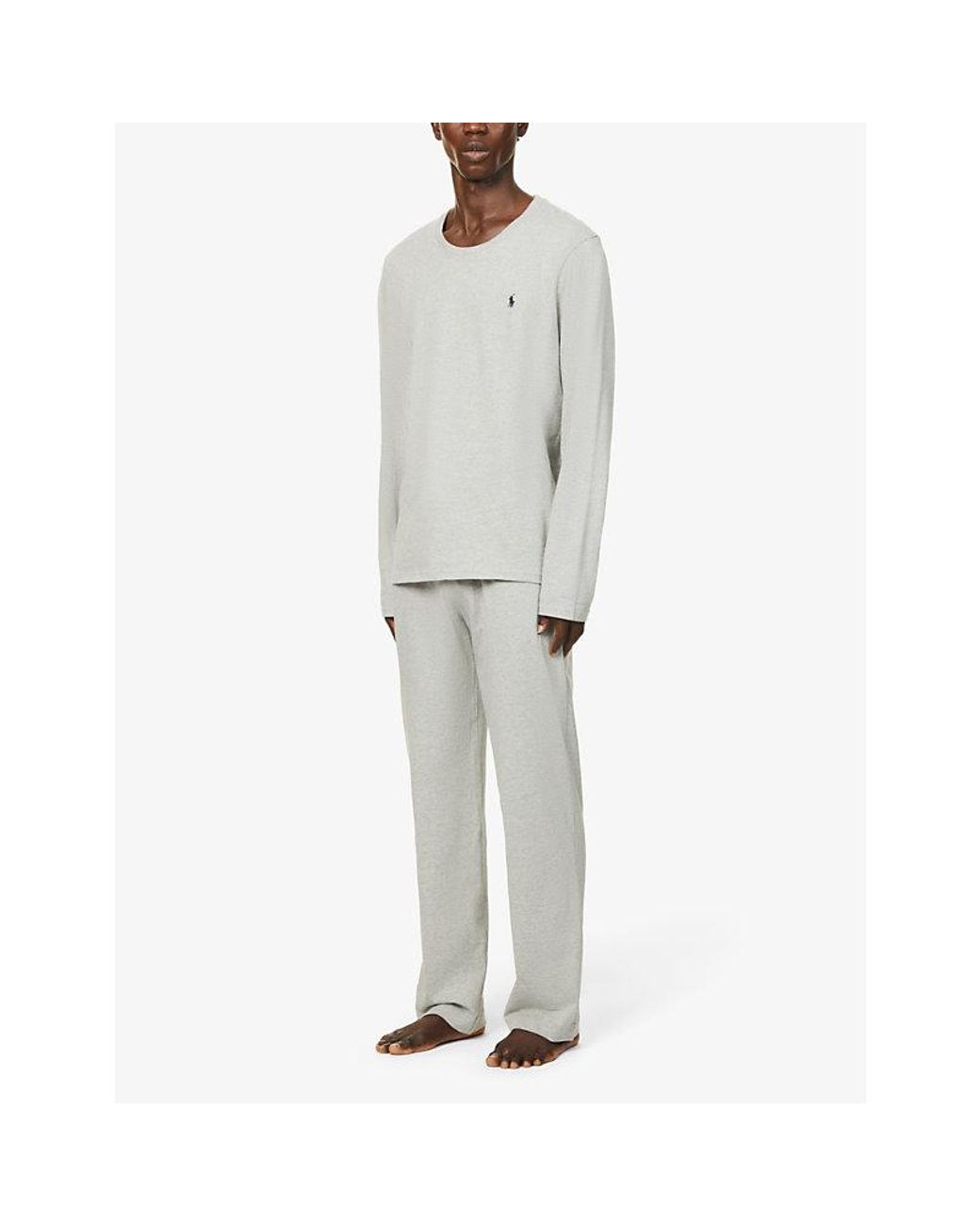 Polo Ralph Lauren Gray Cotton Jersey Logo-embroidered Pyjama Bottoms, Size: for men