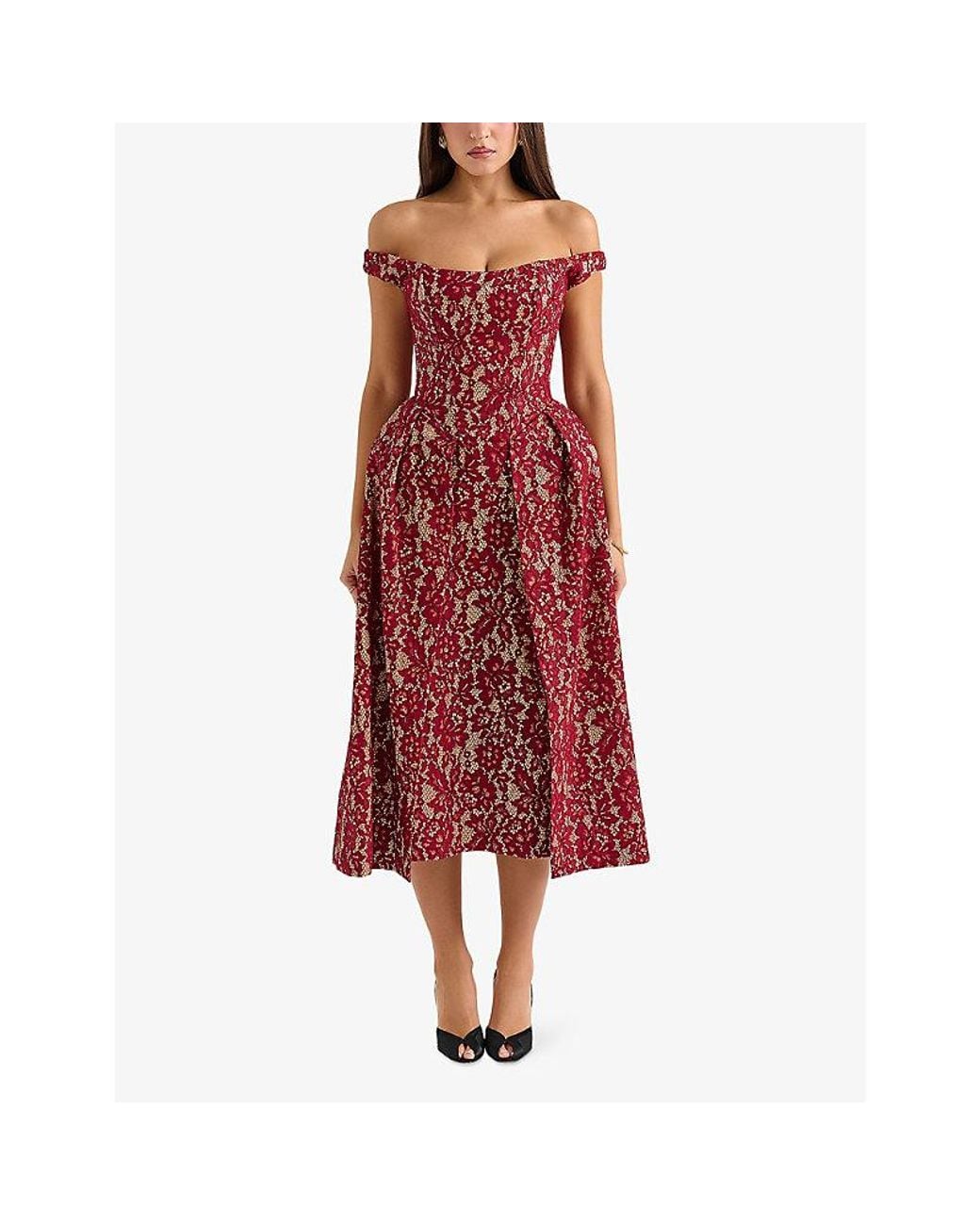 knee length dresses for ladies HOUSE OF CB Analissa Lace Corset Dress  Luxe by Kan