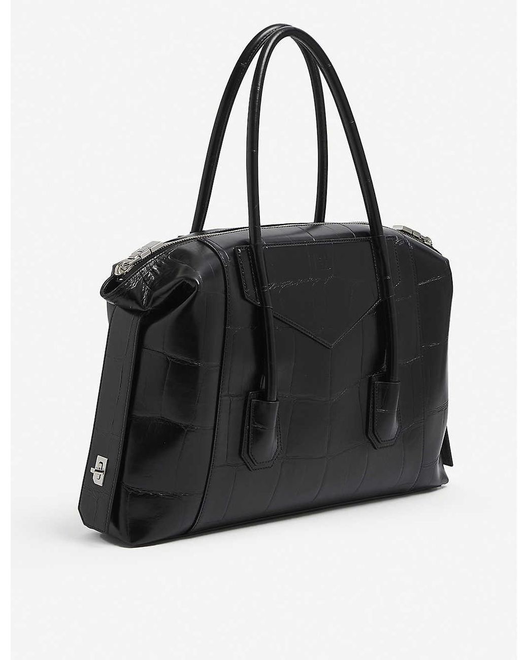 Givenchy Black Antigona Soft Lock Medium Leather Shoulder Bag | Lyst