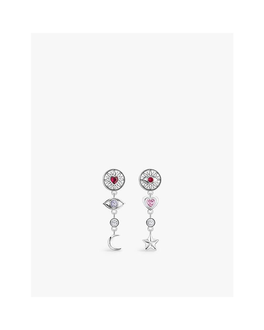 Thomas Sabo White Talisman 925 Sterling- And Zirconia Drop Earrings