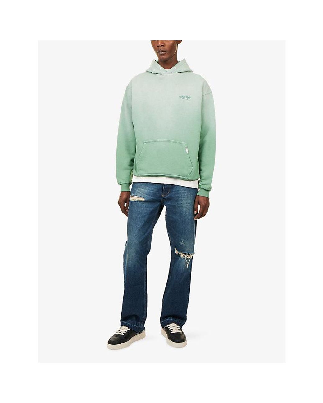 Represent Green Owners' Club Graphic-Print Cotton-Jersey Hoody for men