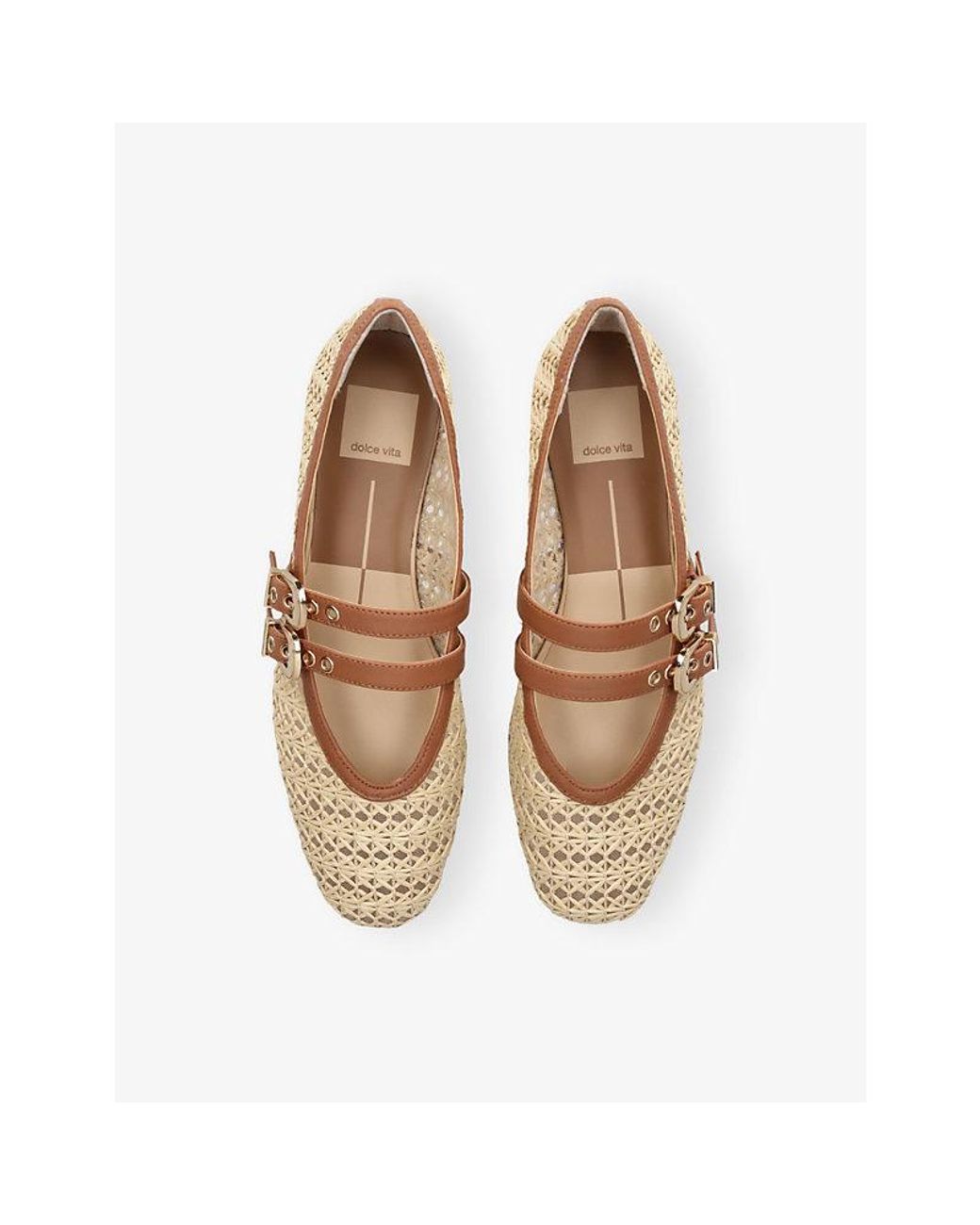 Dolce Vita Natural Baylee Grommet Woven Ballet Flats