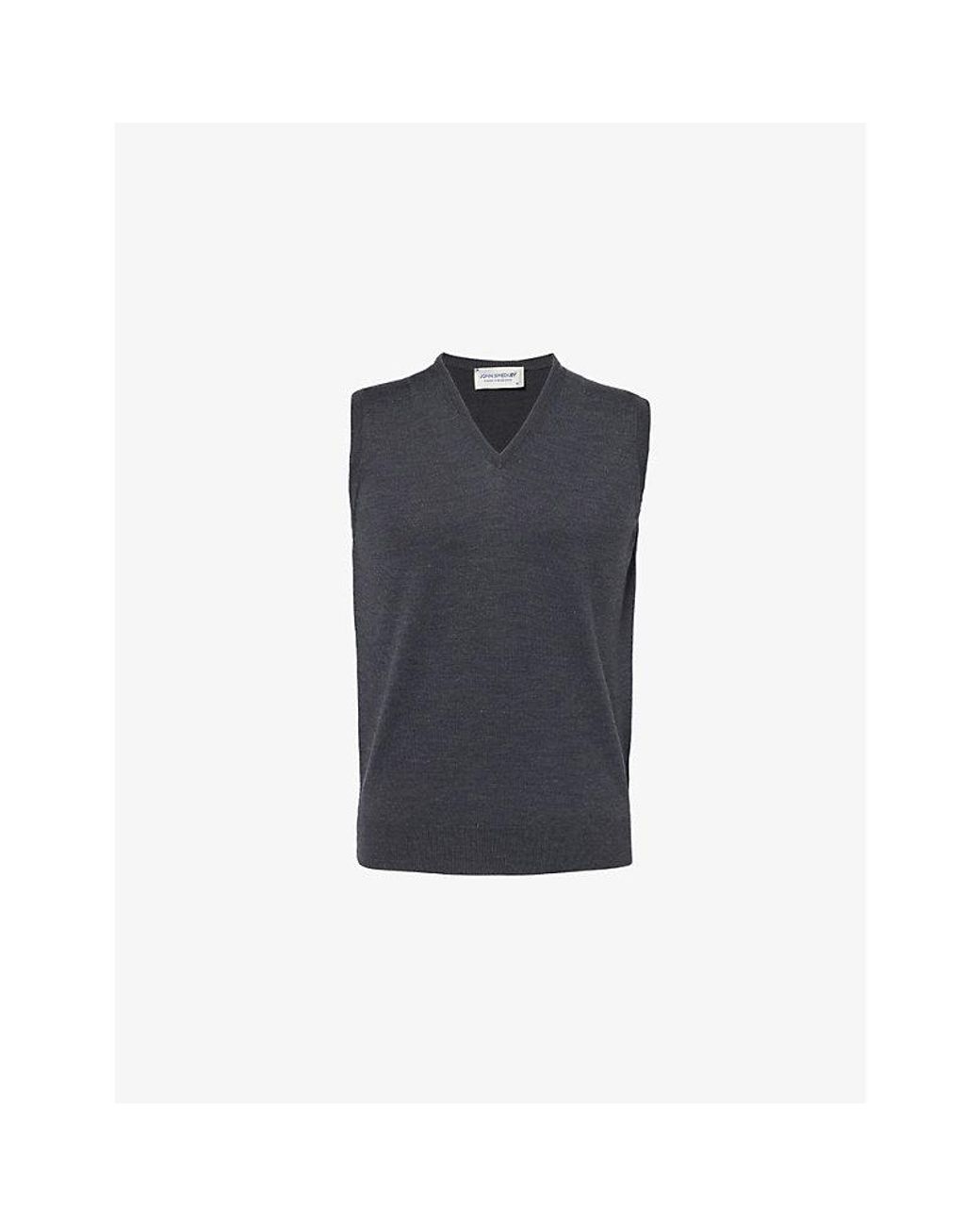 John Smedley V Neck Knitted Regular Fit Wool Vest Xxl in Blue for Men Lyst UK