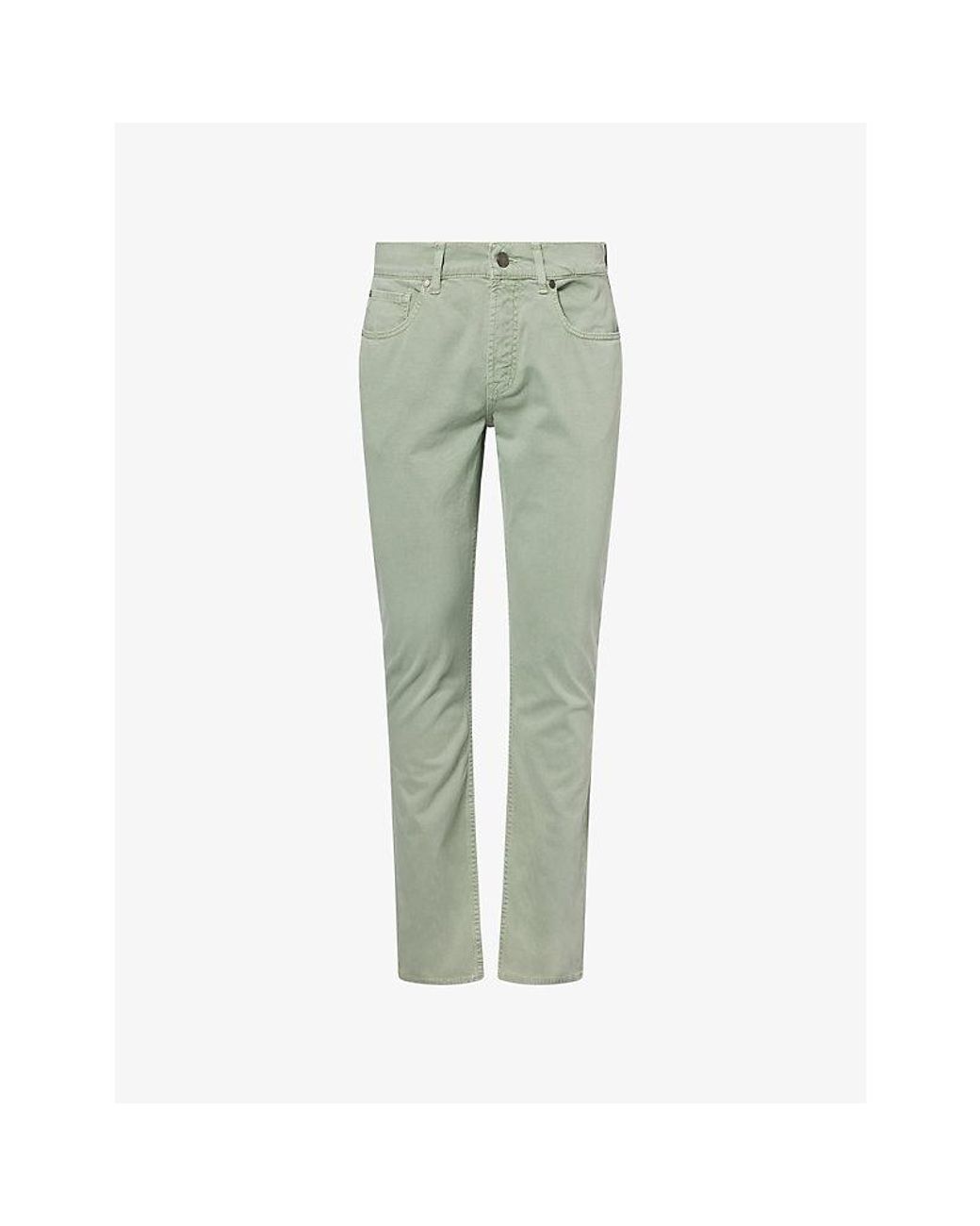 7 For All Mankind Green Luxe-Performance Straight Cotton Jeans for men