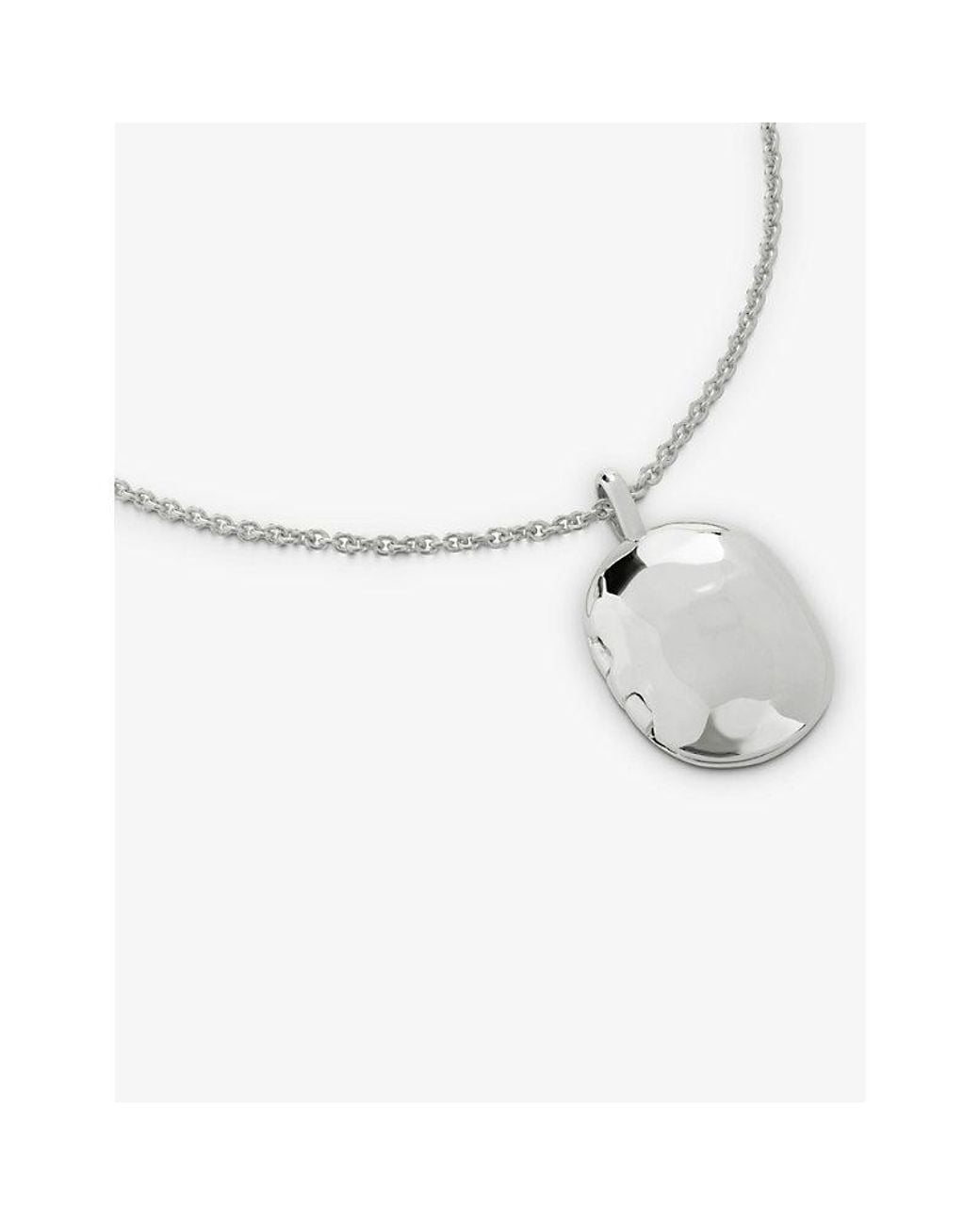Monica Vinader Metallic Id Sterling- Locket Pendant Necklace