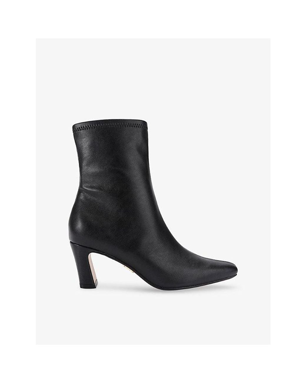 Steve Madden Black Willah Heeled Faux-Leather Ankle Boots