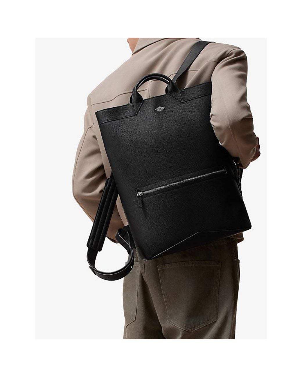 Cartier Black Losange Large Leather Backpack for men